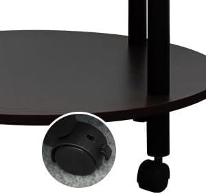 21GW_j11dXL._AC.jpg JIFULI Coffee Table with Rolling Base,Black Wooden End Table for Couch,2-Tier Coffee Tables for Living Room,Round