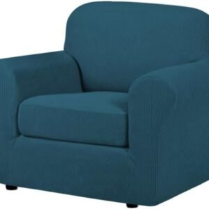 418sST6o2LL._AC_SL1000.jpg H.VERSAILTEX 3 Piece Stretch Sofa Covers for 2 Cushion Sofa Couch Covers for Living Room Furniture Cover (Base Cover Plus 2 Seat Cushion Covers) Thicker Jacquard Fabric(Large Sofa, Grey)