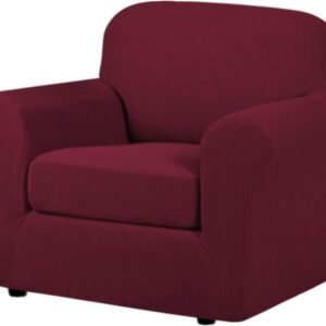 41D0ugKXMhL._AC_SL1000.jpg H.VERSAILTEX 3 Piece Stretch Sofa Covers for 2 Cushion Sofa Couch Covers for Living Room Furniture Cover (Base Cover Plus 2 Seat Cushion Covers) Thicker Jacquard Fabric(Large Sofa, Grey)