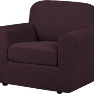 41LRuW2hk_L._AC_SL1000.jpg H.VERSAILTEX 3 Piece Stretch Sofa Covers for 2 Cushion Sofa Couch Covers for Living Room Furniture Cover (Base Cover Plus 2 Seat Cushion Covers) Thicker Jacquard Fabric(Large Sofa, Grey)