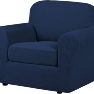 41Of7meX0pL._AC_SL1000.jpg H.VERSAILTEX 3 Piece Stretch Sofa Covers for 2 Cushion Sofa Couch Covers for Living Room Furniture Cover (Base Cover Plus 2 Seat Cushion Covers) Thicker Jacquard Fabric(Large Sofa, Grey)