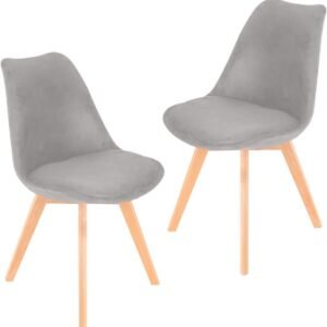 Mid-Century Modern Lounge Chair Set of 2 - High Back Rest, Soft Padded Seats & Solid Wood Legs - Dining, Living Room, Kitchen - DSW Shell Tulip Chair - White