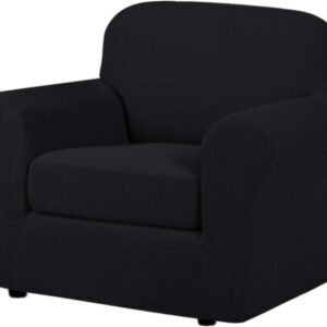 41dLsbNZRwL._AC_SL1000.jpg H.VERSAILTEX 3 Piece Stretch Sofa Covers for 2 Cushion Sofa Couch Covers for Living Room Furniture Cover (Base Cover Plus 2 Seat Cushion Covers) Thicker Jacquard Fabric(Large Sofa, Grey)