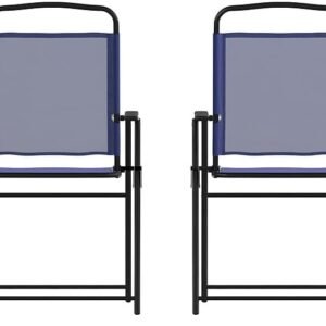 515qJ-IMJ0L._AC_SL1500.jpg Flash Furniture Mystic Folding Patio Sling Chairs, Outdoor Textilene Lawn Chairs with Armrests, Set of 2, Navy