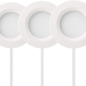 GETINLIGHT 2.75" Wide 3000K Dimmable LED Puck Lights Kit, Plug-in Installation with recessed or Surface Mounted, Bronze Finished, Set of 3, IN-0102-3-BZ