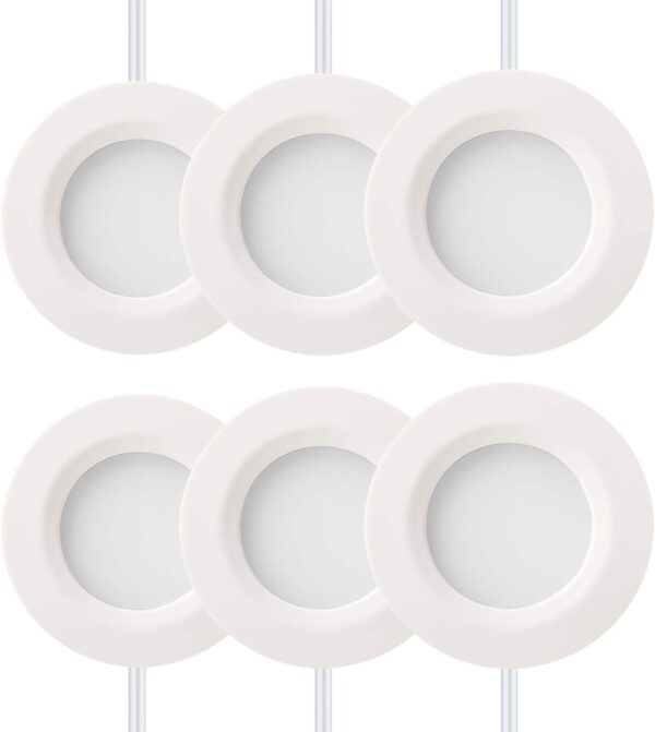 GETINLIGHT 2.75" Wide 3000K Dimmable LED Puck Lights Kit, Plug-in Installation with recessed or Surface Mounted, Bronze Finished, Set of 3, IN-0102-3-BZ