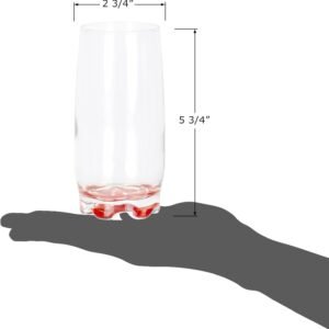 Vibrant Splash Water, Beverage Highball Glasses, 13.25 Ounce - Set of 6