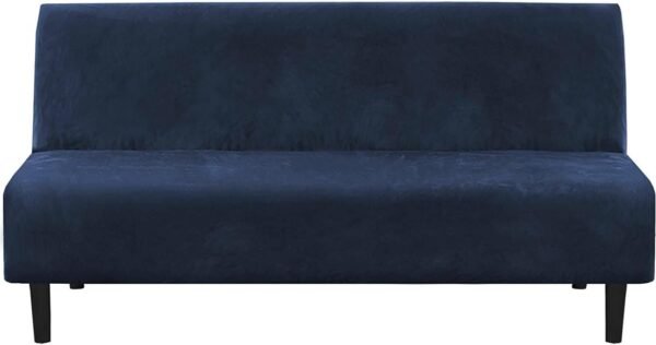 51FUjIGG_vL._AC_SL1500.jpg H.VERSAILTEX Real Velvet Futon Cover Armless Sofa Covers Sofa Bed Covers Stretch Futon Couch Cover Sofa Slipcover Furniture Protector Thick Soft Cozy Velvet Fabric Form Fitted Stay In Place, Sea Grass