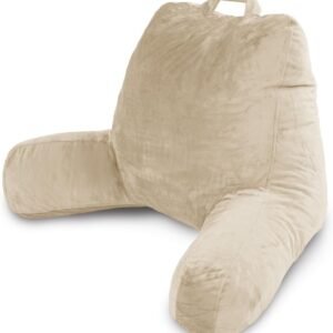 Milliard Reading Pillow with Shredded Memory Foam, Large Adult Backrest with Arms, Back Support for Sitting Up in Bed with Washable Cover (Sit up Pillow) Brown