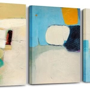 MHARTK66 Canvas Wall Art For Living Room Office Wall decor Abstract Geometry Mountain Wall Artworks Pictures for Bedroom 3 Panels bathroom Wall Paintings posters Home Decoration 12x16 inch 3 piece