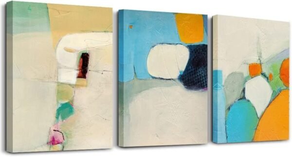 MHARTK66 Canvas Wall Art For Living Room Office Wall decor Abstract Geometry Mountain Wall Artworks Pictures for Bedroom 3 Panels bathroom Wall Paintings posters Home Decoration 12x16 inch 3 piece