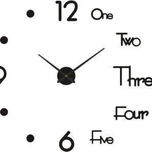 51O5qG5KFkL._AC_SL1500.jpg DIY Wall Clock Modern Large 3D Wall Clock Mirror Stickers Home Office Decor,Silver