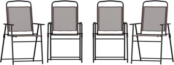 51VR5Ok4jfL._AC_SL1500.jpg Flash Furniture Mystic Folding Patio Sling Chairs, Outdoor Textilene Lawn Chairs with Armrests, Set of 2, Navy