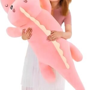 Dinosaur Plush Toy Pillow,Cute Dinosaur Stuffed Animals Doll,Soft Lumbar Back Cushion Big Dinosaur Plushies Stuffed Toy Cute Pillows,Great Gift for Kids Birthday,Valentine (Green,31.4in)