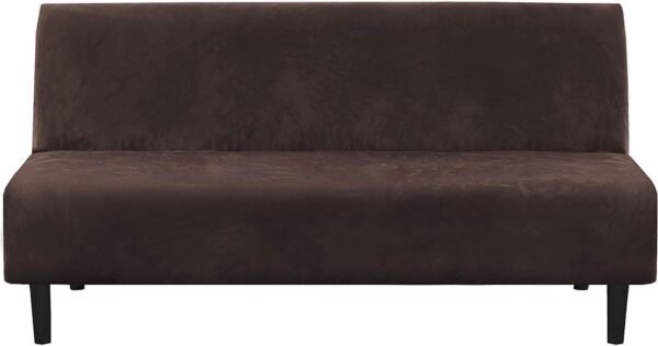 51ZpRtpuJtL._AC_SL1500.jpg H.VERSAILTEX Real Velvet Futon Cover Armless Sofa Covers Sofa Bed Covers Stretch Futon Couch Cover Sofa Slipcover Furniture Protector Thick Soft Cozy Velvet Fabric Form Fitted Stay In Place, Sea Grass