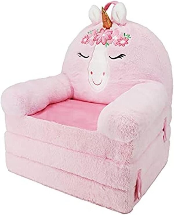 51cHmByWNWS._AC_SL1200.jpg Soft Landing Elite Premium Character Sofa Seat & Transformable Fold-Out Lounger with Carrying Handle – Leopard