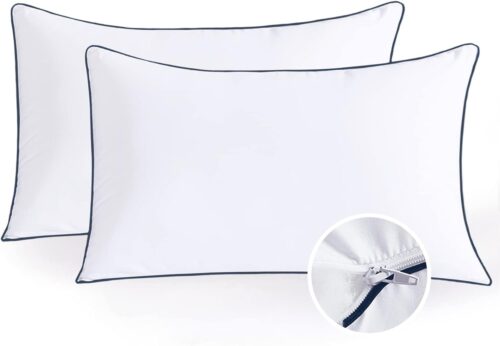 Pillows Standard Size Set of 2,Adjustable Microfiber Standard Pillows with Hollow Fiber,Hotel Quailty Bed Pillows for Sleeping 2 Pack for Side Sleeper