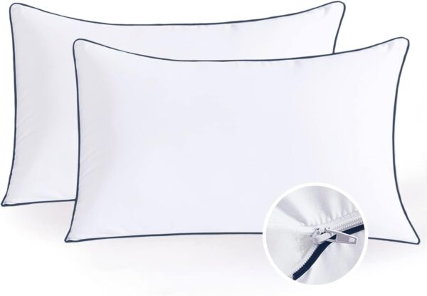 Pillows Standard Size Set of 2,Adjustable Microfiber Standard Pillows with Hollow Fiber,Hotel Quailty Bed Pillows for Sleeping 2 Pack for Side Sleeper