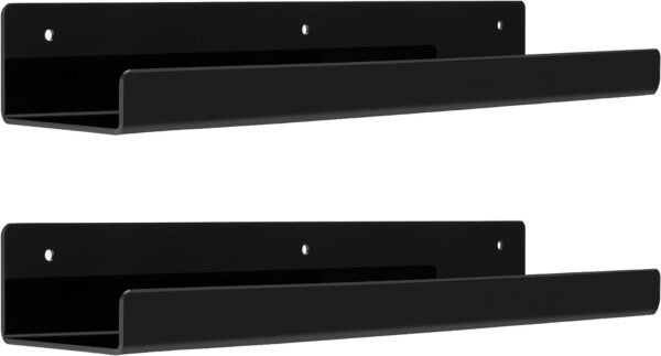 upsimples 4 Pack Acrylic Shelves for Wall Storage, 15" Floating Bookshelves for Kids, Display Shelf Organizer for Bathroom, Bedroom, Living Room, Kitchen, Room Decor, Clear