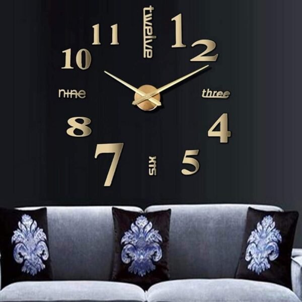 51miahpwE5L._AC_SL1000.jpg DIY Wall Clock Modern Large 3D Wall Clock Mirror Stickers Home Office Decor,Silver