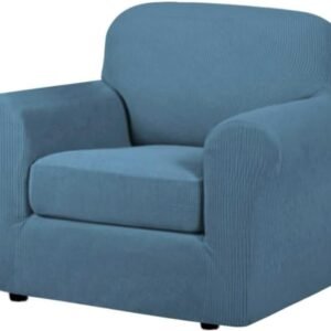 51q8oTrbgRL._AC_SL1000.jpg H.VERSAILTEX 3 Piece Stretch Sofa Covers for 2 Cushion Sofa Couch Covers for Living Room Furniture Cover (Base Cover Plus 2 Seat Cushion Covers) Thicker Jacquard Fabric(Large Sofa, Grey)