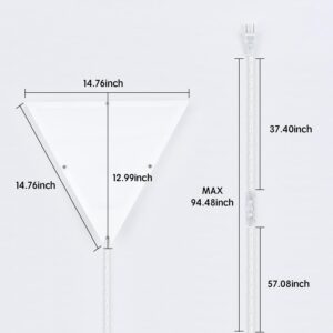 Corner Ceiling Light 1 Pack，Corner Wall Lights for Living Room Modern Corner Plug in Lights with White Acrylic Shade Corner Lights for Bedroom Kids Room Apartment