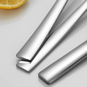 Silverware Set for 12, CXJY 60-Piece Stainless Steel Flatware Cutlery Set, Square Edge Kitchen Utensil Include Knives/Forks/Spoons, Tableware for Home/Hotel, Mirror Polished Dishwasher Safe