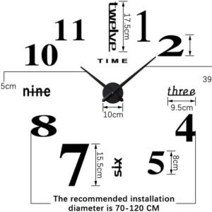 51wI9luouJL._AC_SL1000.jpg DIY Wall Clock Modern Large 3D Wall Clock Mirror Stickers Home Office Decor,Silver