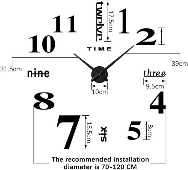 51wI9luouJL._AC_SL1000.jpg DIY Wall Clock Modern Large 3D Wall Clock Mirror Stickers Home Office Decor,Silver