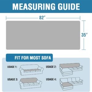 51yOXlEELLL._AC_SL1000.jpg H.VERSAILTEX Plush Chenille Dog Bed Cover Thick Soft Sofa Cover for 3 Cushion Couch Anti Slip Couch Cover Water Resistant Furniture Protector for Dog, Pet, Cat (35" x 82", Island Fossi)