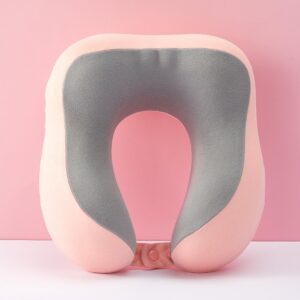MINISO U-Shaped Neck Pillow Dual-Color Memory Foam Support Neck and Head, Suitable for Airplane, Trains, Self-Driving Cars, Pink