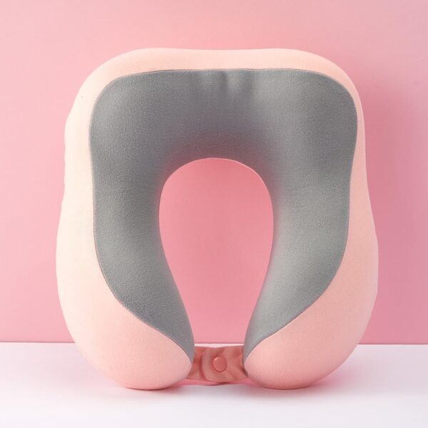 MINISO U-Shaped Neck Pillow Dual-Color Memory Foam Support Neck and Head, Suitable for Airplane, Trains, Self-Driving Cars, Pink