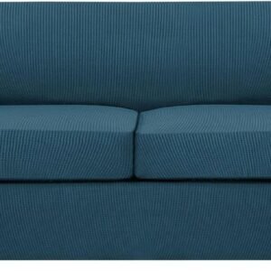 610gR2lkIxL._AC_SL1500.jpg H.VERSAILTEX 3 Piece Stretch Sofa Covers for 2 Cushion Sofa Couch Covers for Living Room Furniture Cover (Base Cover Plus 2 Seat Cushion Covers) Thicker Jacquard Fabric(Large Sofa, Grey)