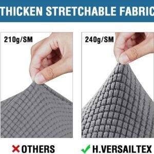 61188kz8k8L._AC_SL1000.jpg H.VERSAILTEX 3 Piece Stretch Sofa Covers for 2 Cushion Sofa Couch Covers for Living Room Furniture Cover (Base Cover Plus 2 Seat Cushion Covers) Thicker Jacquard Fabric(Large Sofa, Grey)
