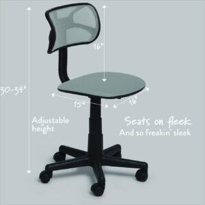 6118R9eF-uL._AC_SL1339.jpg Swivel Mesh Desk Chair, Silver 21D x 21W x 33H in
