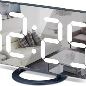 6119gjvpVDL._AC_SL1500.jpg Digital Alarm Clock,7 in LED Mirrored Clocks Large Display,with 2 USB Charger Ports,Auto Dim,Night Mode,Modern Desktop Electronic Clocks for Bedroom Home Office Decor - Gold