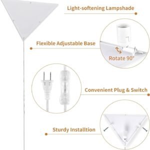 611X8vkXHNL._AC_SL1500.jpg Corner Light, Plug in Ceiling Lights, Modern Corner Lights for Living Room, Triangle Corner Light with Acrylic Shade, Corner Lamp for Office, Bedroom