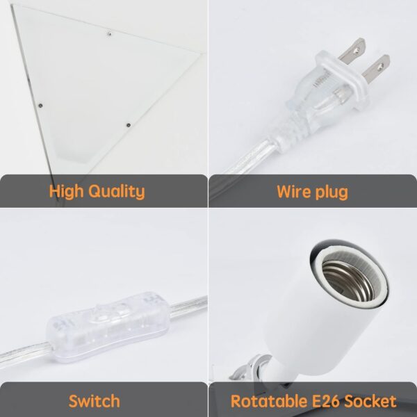 Corner Ceiling Light 1 Pack，Corner Wall Lights for Living Room Modern Corner Plug in Lights with White Acrylic Shade Corner Lights for Bedroom Kids Room Apartment