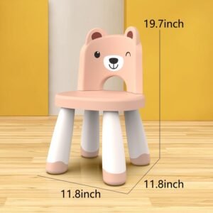 Kids Plastic Chair, Durable and Lightweight Kids Chair,11" H Seat, Indoor or Outdoor Use for Toddlers Boys Girls Birthday Gifts (Pink)