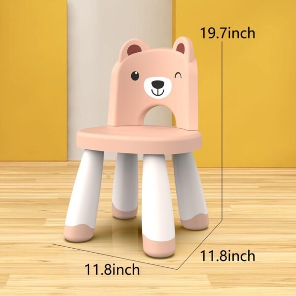 Kids Plastic Chair, Durable and Lightweight Kids Chair,11" H Seat, Indoor or Outdoor Use for Toddlers Boys Girls Birthday Gifts (Pink)