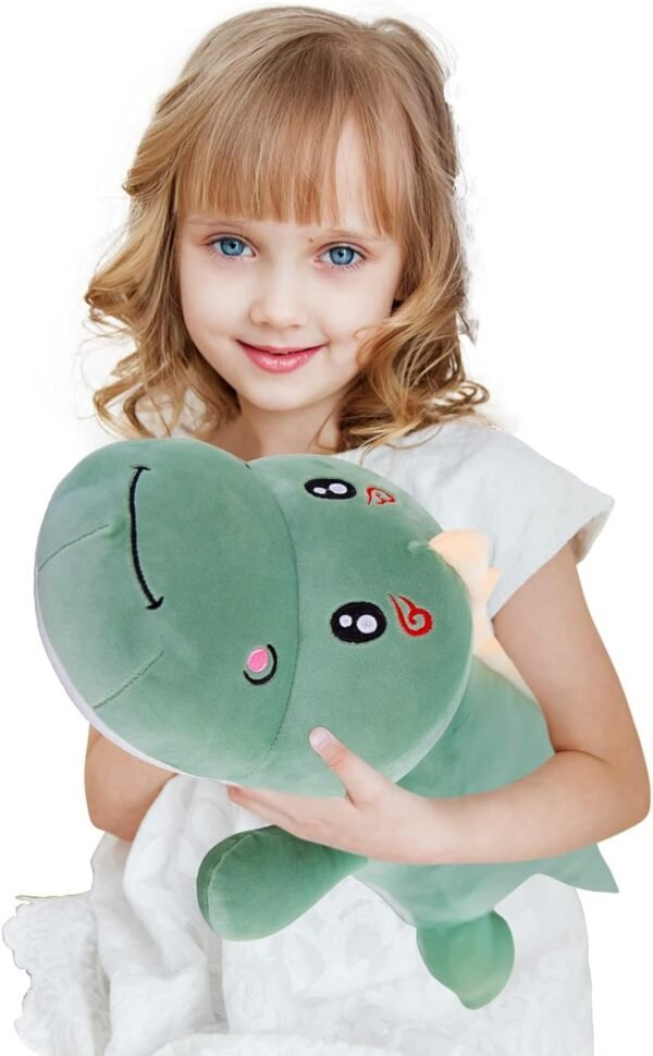 Dinosaur Plush Toy Pillow,Cute Dinosaur Stuffed Animals Doll,Soft Lumbar Back Cushion Big Dinosaur Plushies Stuffed Toy Cute Pillows,Great Gift for Kids Birthday,Valentine (Green,31.4in)