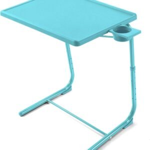 Adjustable TV Tray Table - TV Dinner Tray on Bed & Sofa, Comfortable Folding Table with 6 Height & 3 Tilt Angle Adjustments (Gray)