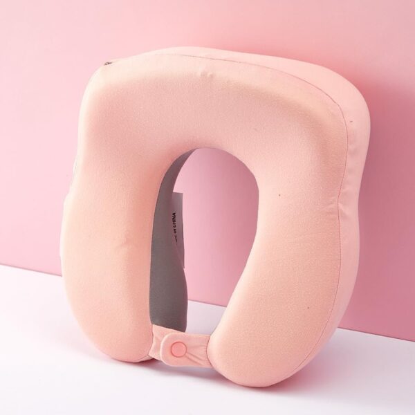 MINISO U-Shaped Neck Pillow Dual-Color Memory Foam Support Neck and Head, Suitable for Airplane, Trains, Self-Driving Cars, Pink