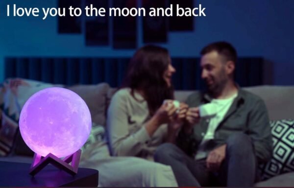 CPLA Moon Lamp 2024 Upgrade 128 Colors with Timing- 3D Printing Moon Night Light for Kids Adults- Valentines Day Gifts for Kids/Her/Women- Wooden Stand & Remote/Touch Control