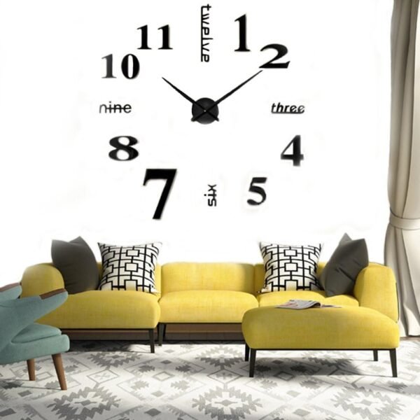 61AA_SlnF5L._AC_SL1000.jpg DIY Wall Clock Modern Large 3D Wall Clock Mirror Stickers Home Office Decor,Silver