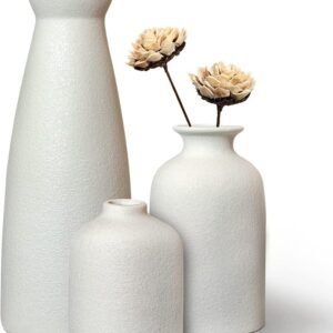 61DrPzyIa8L._AC_SL1199.jpg White Ceramic Vase -Set of 3 Boho for Modern Home Decor,Nordic Minimalism Decor Office Entryway Living Room Centerpiece Table Decorations Vases
