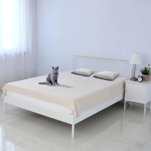SILLY LEGACY Thin Reversible Waterproof Protective Cover or Liner for Bed or Couch, for Dogs and Cats (King 82 x 100, Gray)