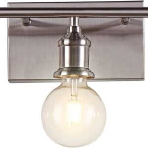 3-Light Vanity Light Fixture, Industrial Black Wall Sconce Lighting Fixture, Farmhouse Vanity Wall Lights Over Mirror, E26 Base Indoor Wall Lamp for Bathroom (Bulb Not Included)