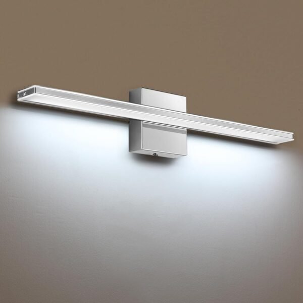 wowatt 9W Bathroom Vanity Light Fixture Matte Black Wall Light Fixture Over Mirror Cold White 5000K Bathroom Light Fixture 16" 40cm Washroom Light for Bedroom Living Room Art Display Dressing Table