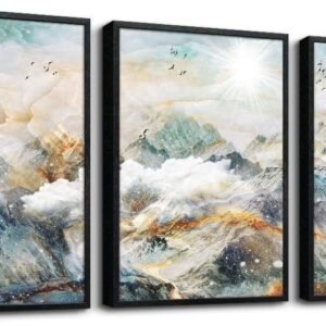 DZRWUBHS Canvas Wall Art For Living Room Modern Family Wall Decorations For Bedroom Office Wall Decor Foggy Forest Trees Landscape Wall Painting Prints Art Pictures Artwork Room Home Decor 3 Piece